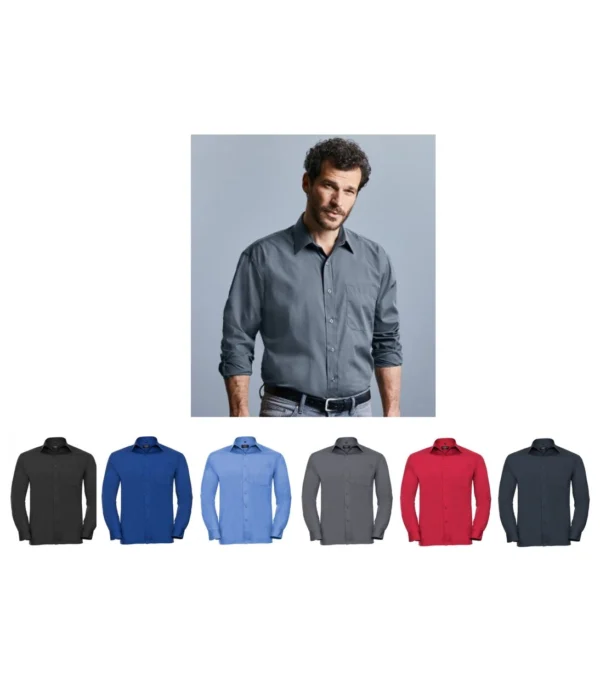 Russell Collection 934M Long Sleeve Poplin Shirt